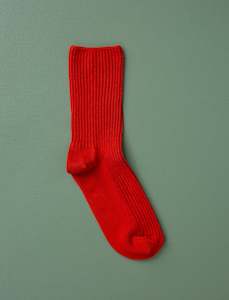 Winter Warmers: Cotton Ribbed Socks // Rust