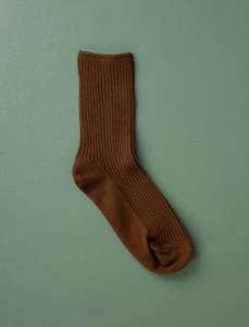 Winter Warmers: Cotton Ribbed Socks // Cacao