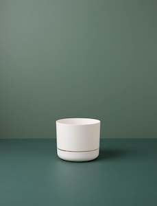 Self Watering Plant Pot // White Linen