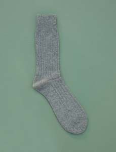 Cashmere Blend Crew Socks // Light Grey