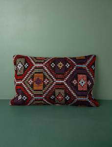 Vintage Turkish Kilim Cushion Rectangle // Five