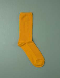 Cotton Fine Ribbed Socks // Mustard