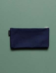 Canvas Flat Pencil Case // Navy