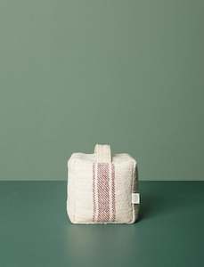Grain Sack Door Stop // Merlot Stripe