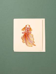 Jute Paper Note Card // Fish
