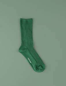 Cotton Ribbed Socks // Forest