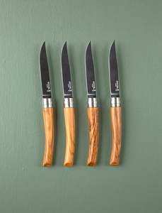 Set of 4 Steak Knives // Olive