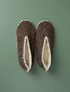 Closed Back Woollen Slippers // Brown 42-46