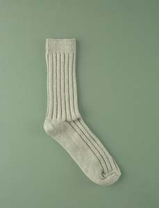 Escuyer: Women's Cashmere Blend Crew Socks // Light Green