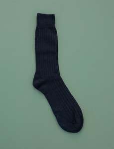 Escuyer: Cashmere Blend Crew Socks // Navy