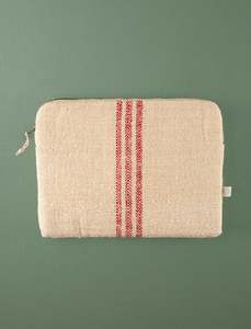 Grain Sack Laptop Sleeve // Red Stripe