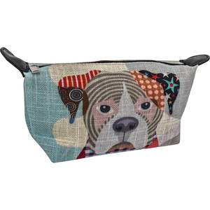 Bags And Accessories: Makeup Bag - Abstract Dog