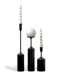 Accessories: Everyday Candle Holders Set of 3 | Matt Black