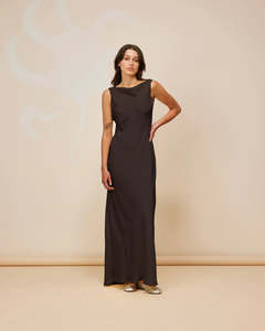 RUBY - Firebird Cowl Gown in Espresso