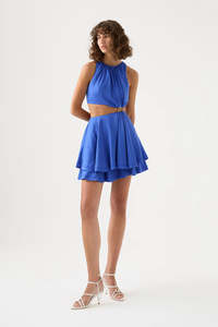 Mini Dresses: AJE - Holt Cut Out Ring Mini Dress in Marine Blue