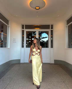 For Sale: Bec + Bridge - Agathe Diamond Dress in Yellow (For Sale)