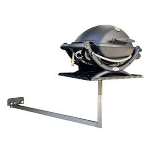 BBQArm Kit Under Chassis Mount Black 1000mm Arm Black Large Size Tray for Ziggy or Most Bbqs
