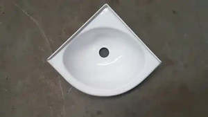 White Acrylic Corner Basin