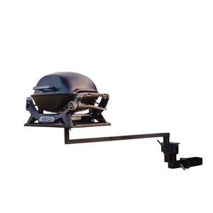 BBQARM KIT 850mm Large Alum Chequerplate for Vehicle Tow-Hitch