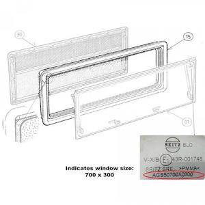 Seitz External Outer Window Frame Only Suits S4 1450x550 Black