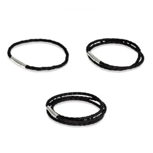 Charm Carriers: Black Leather Bracelet