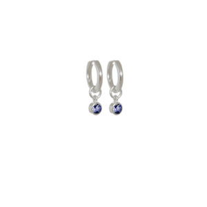 Earrings: September Huggies (Iolite)
