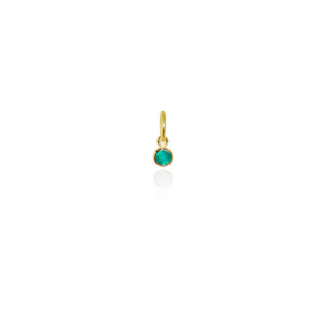 Gold Charms: May Pendant Charm (Green Onyx) - Gold