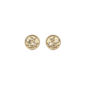 Earrings: Fantail Coin Studs (Friendly) - Gold