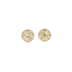 Earrings: Tui Coin Studs (Admired) - Gold