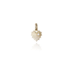 Radiant Heart Pendant Charm (Love) - Gold