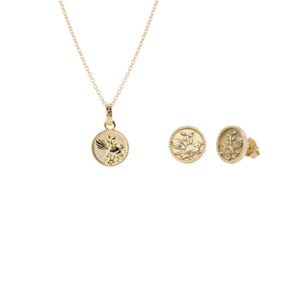 Gold Fantail Coin Jewellery Set
