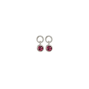 Birthstones Collection: July Huggie Charms (Rhodolite)