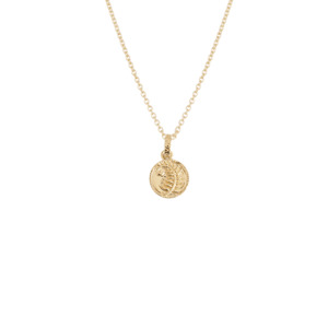 Necklaces Pendants: Fern Coin Necklace (Strength) - Gold