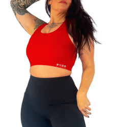 Evom Crop: SASS Red Sports Bra