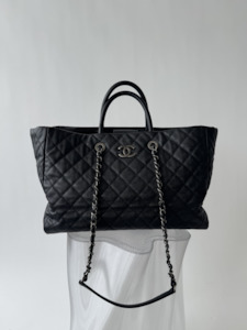 CHANEL Black Caviar Coco Allure Shopping Tote