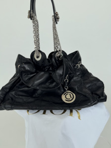 Brand: Christian Dior Black Cannage Leather Le Trente Shoulder Bag