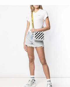 Off White: Off-White diagonal stripe crossbody bag
