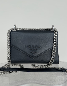 Prada: Prada Monochrome Crossbody in Black