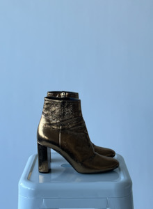 Saint Laurent: YSL Gold Logo Boot