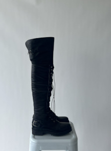 Dolce & Gabbana Thigh High Combat Boots
