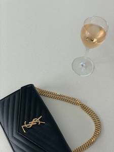 1000 1999: Saint Laurent Classic Cassandre chain wallet in grain de poudre leather