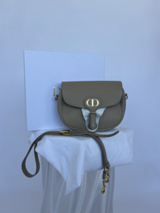 Dior Beige Leather Medium Bobby Shoulder Bag - Full Set