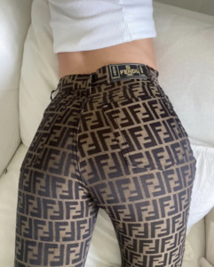 Fendi Zucca Print High-Waisted Jeans