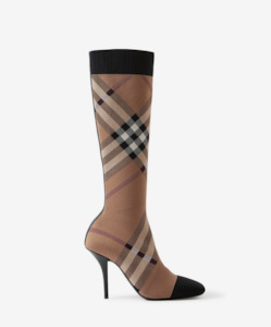Burberry: Burberry Knit Check Boots