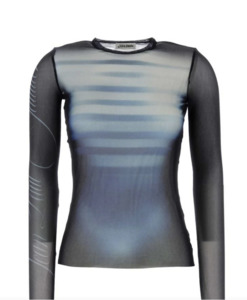 Jean Paul Gaultier Printed Tulle Top