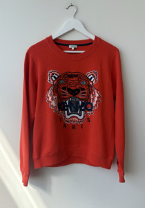 Kenzo Paris Red Tiger Embroidered Jumper