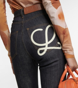 500 999: Loewe Logo-Print Mid-Rise Slim Jeans