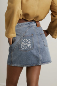 Loewe Anagram High-Rise Denim Miniskirt
