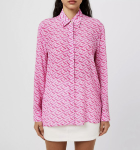 Versace La Greca Print Shirt Blouse
