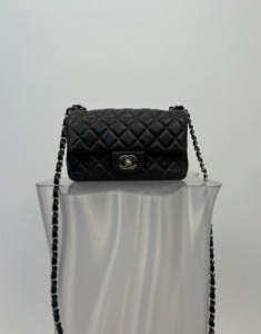 3000 5000: Chanel Mini Flap Bag in Dark Grey Lambskin